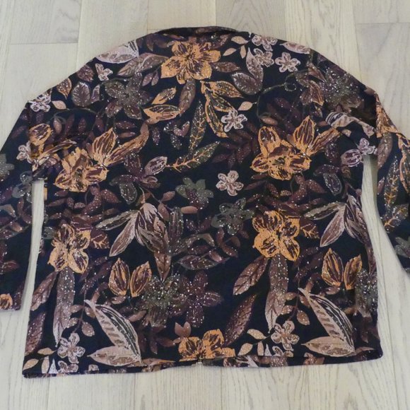 Blair Vintage Flowers Black Women’s Medium Jacket - Picture 5 of 5